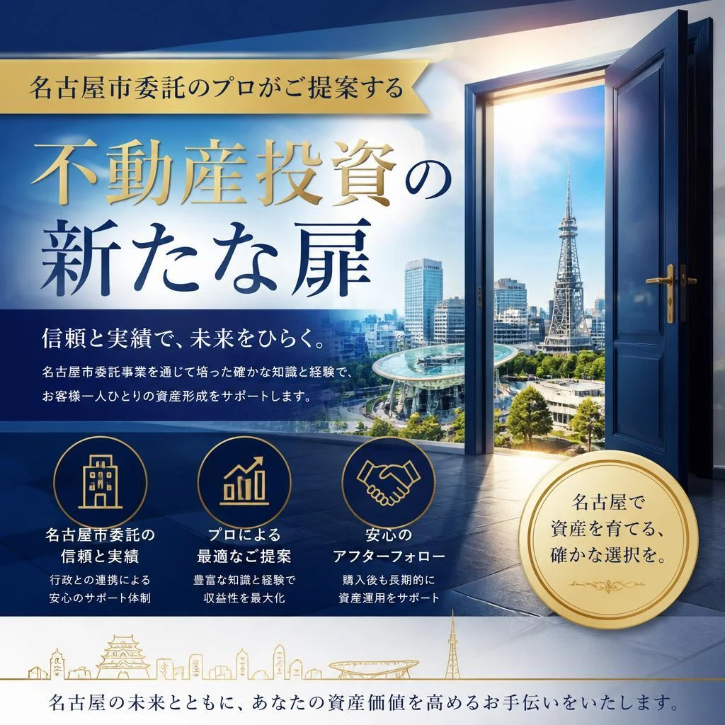 名古屋市委託のプロがご提案する不動産投資の新たな扉